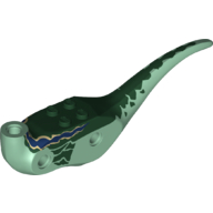 Animal Body Part, Dinosaur, Raptor Body with Dark Green Markings Print Sandgrün