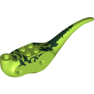 Animal Body Part, Dinosaur, Dilophosaurus Body with Dark Green Markings Print Lime