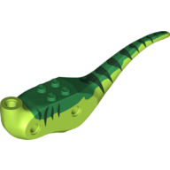 Animal Body Part, Dinosaur, Raptor Body with Dark Green Stripes Lime