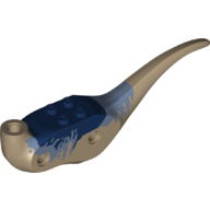 Animal Body Part, Dinosaur, Raptor Body with Dark Blue Top and Sand Blue Stripes Dunkelbeige