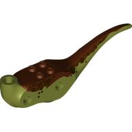 Animal Body Part, Dinosaur, Raptor Body with Dark Brown and Reddish Brown Markings Print Olivgrün