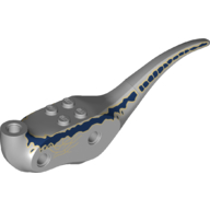 Animal Body Part, Dinosaur, Raptor Body with Blue Lines and Spots Hellblaugrau