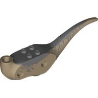 Animal Body Part, Dinosaur, Raptor Body with Sand Blue Markings Print Dunkelbeige