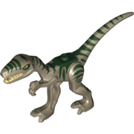 Animal, Dinosaur, Coelophysis / Gallimimus with Dark Green Markings Dunkelbeige