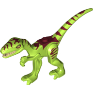 Animal, Dinosaur, Coelophysis / Gallimimus with Dark Red Markings and White Eyes Lime