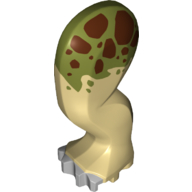 Animal Body Part, Dinosaur, Triceratops Leg, Left, Rear / Hind, with Pin, Light Bluish Gray Nails and Reddish Brown and Olive Green Print Beige