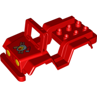 Duplo Car Body Jeep with Headlights and Fire Logo Print Rot