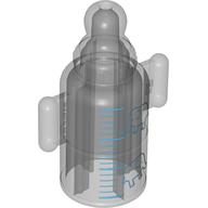Duplo Baby Bottle with Baby Elephants and Scale Lines Print Trans-Clear