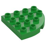 Duplo Plate Round Corner 4 × 4 Bright Green