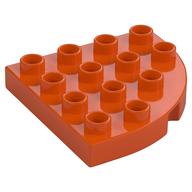 Duplo Plate Round Corner 4 × 4 Reddish Orange