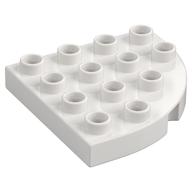 Duplo Platte rund Ecke 4 × 4 Weiß