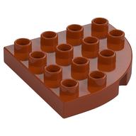 Duplo Plate Round Corner 4 × 4 Dark Orange