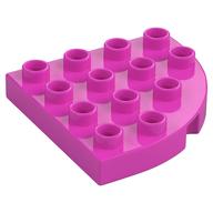 Duplo Platte rund Ecke 4 × 4 Dunkelrosa