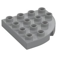 Duplo Platte rund Ecke 4 × 4 Hellblaugrau