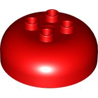 Duplo Brick Round 4 × 4 Dome Top with 2 × 2 Studs [Plain] Rot