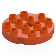 Duplo Plate Round 4 × 4 Reddish Orange