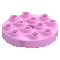Duplo Plate Round 4 × 4 Bright Pink