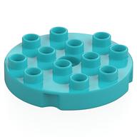 Duplo Platte rund 4 × 4 Mittelazur