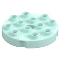 Duplo Plate Round 4 × 4 Light Aqua