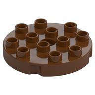 Duplo Plate Round 4 × 4 Reddish Brown