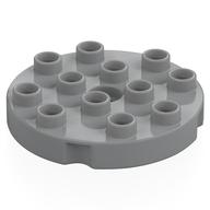 Duplo Plate Round 4 × 4 Light Bluish Gray
