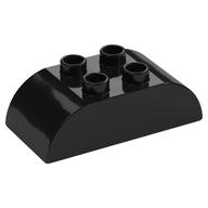 Duplo Stein 2 × 4 gebogen oben Schwarz
