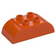 Duplo Brick 2 × 4 Curved Top Reddish Orange