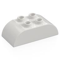 Duplo Stein 2 × 4 gebogen oben Weiß