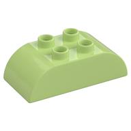 Duplo Stein 2 × 4 gebogen oben Gelbgrün