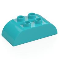 Duplo Brick 2 × 4 Curved Top Medium Azure