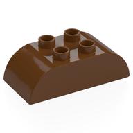 Duplo Brick 2 × 4 Curved Top Reddish Brown