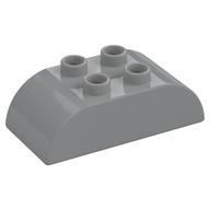 Duplo Stein 2 × 4 gebogen oben Hellblaugrau