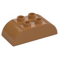 Duplo Brick 2 × 4 Curved Top Medium Nougat