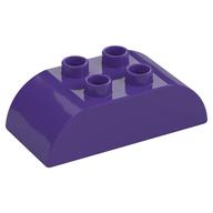 Duplo Stein 2 × 4 gebogen oben Dunkellila