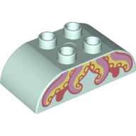 Duplo Brick 2 × 4 Curved Top with Octopus Tentacles Print Hellaqua