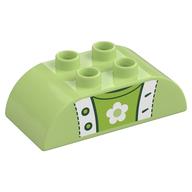 Duplo Brick 2 × 4 Curved Top, Sweater Top and Lime Undershirt Print Gelbgrün