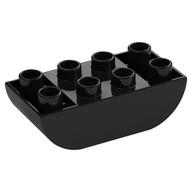 Duplo Brick 2 × 4 Curved Bottom Black