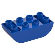 Duplo Stein 2 × 4 gebogen unten Blau