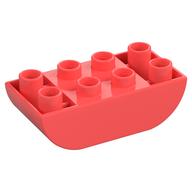 Duplo Stein 2 × 4 gebogen unten Koralle