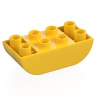 Duplo Brick 2 × 4 Curved Bottom Yellow