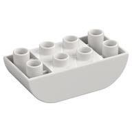 Duplo Brick 2 × 4 Curved Bottom White