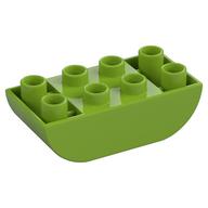 Duplo Brick 2 × 4 Curved Bottom Lime