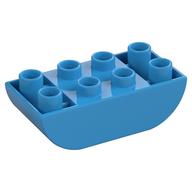 Duplo Brick 2 × 4 Curved Bottom Dark Azure