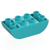 Duplo Brick 2 × 4 Curved Bottom Medium Azure