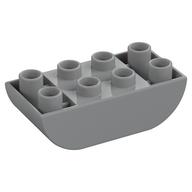 Duplo Brick 2 × 4 Curved Bottom Light Bluish Gray