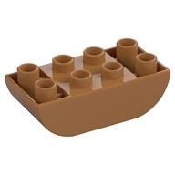 Duplo Brick 2 × 4 Curved Bottom Medium Nougat