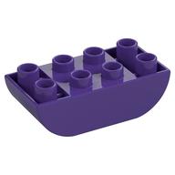 Duplo Stein 2 × 4 gebogen unten Dunkellila