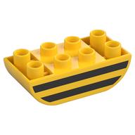 Duplo Brick 2 × 4 Curved Bottom with Black Lines (Bee) print Yellow
