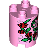 Duplo Brick Round 2 × 2 × 2 with Stylised Climbing Roses Print Bright Pink