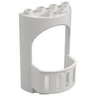 Duplo Building Wall 4 × 3 × 5 Curved Turret with Balcony - Castle Weiß